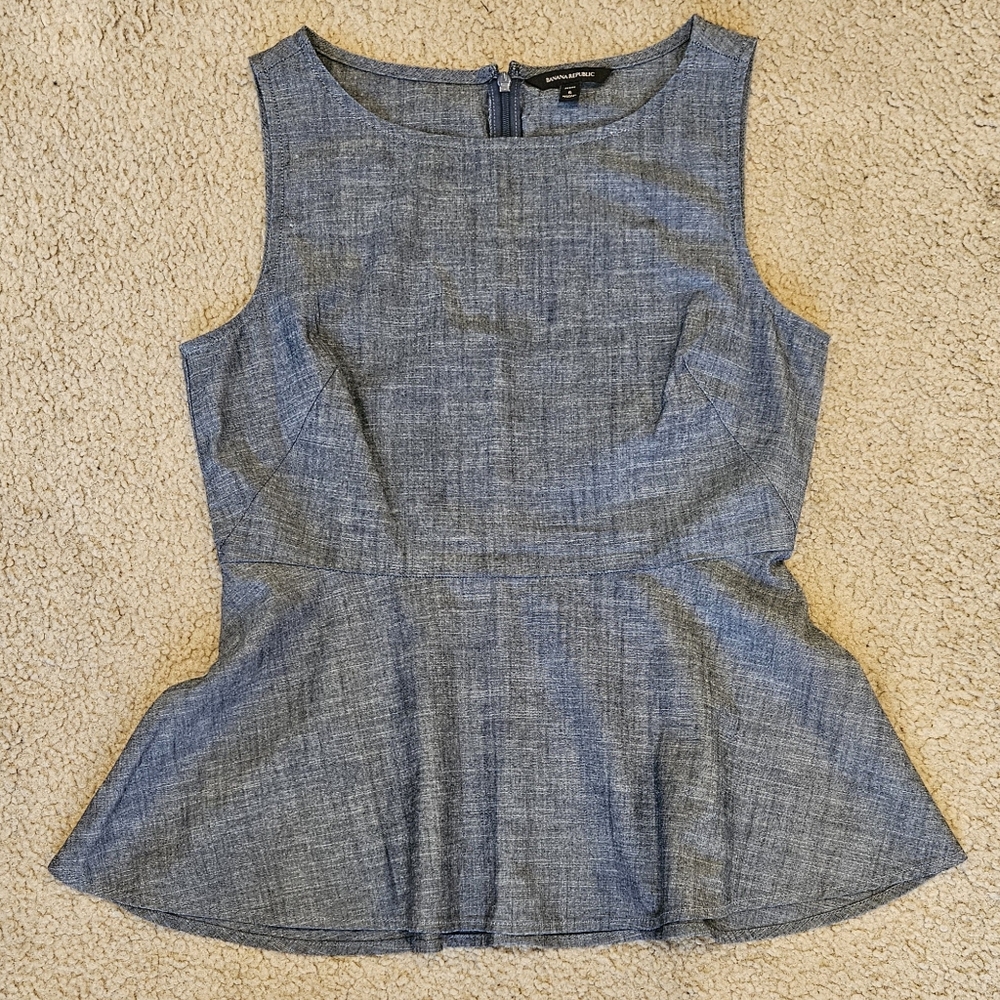 Banana Republic chambray peplum top